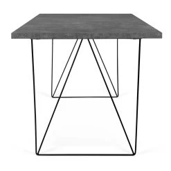 Bureau Flo - Beton/zwarte Pootjes -Songmics Winkel 9500.054051 Flow 140 Concrete Black Steel 8 b19d