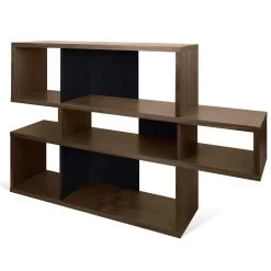 Boekenkast Lisbon 1 - Walnoot/zwart -Songmics Winkel 9500.314872 London 001 walnut black backs 2 c543