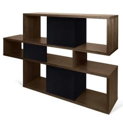 Boekenkast Lisbon 1 - Walnoot/zwart -Songmics Winkel 9500.314872 London 001 walnut black backs 3 e004