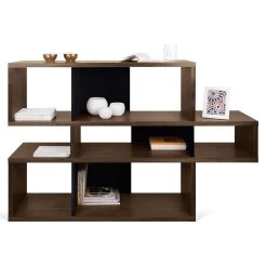 Boekenkast Lisbon 1 - Walnoot/zwart -Songmics Winkel 9500.314872 London 001 walnut black backs 4 d64b