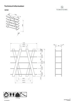 Rek Wind - Eik/wit -Songmics Winkel 9500.318054 Wind white oak 10 3129
