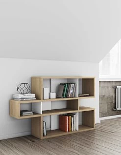 Boekenkast Lisbon | 156 X 34 X 100 Cm | Bruin -Songmics Winkel 9500.319648 London 001Oak Pure White Backs 6 0d2b