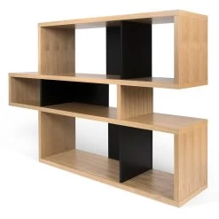 Boekenkast Lisbon 1 - Eik/zwart -Songmics Winkel 9500.319655 London 001Oak Pure Black Backs 4 abcc