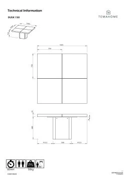 Eettafel Mundus 150 X 150 Cm - Hoogglans Wit -Songmics Winkel 9500.612619 Dusk 150 High Gloss White 10 b39e