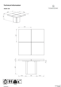 Eettafel Dust - 150x150 Cm -Songmics Winkel 9500.613234 Dusk 130 Dining table Concrete 11 6f80