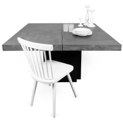 Eettafel Dust - 130x130 Cm -Songmics Winkel 9500.613234 Dusk 130 Dining table Concrete 3 7627