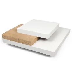 Salontafel Selena 90x90 - Wit/eik -Songmics Winkel 9500.625237 Slate white oak 5 7350