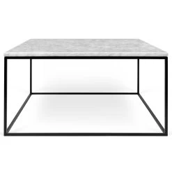 Salontafel Gleam 75x75 - Wit Marmer/staal -Songmics Winkel 9500.626180 Gleam 75 White Carrara Black Steel 1 3edb