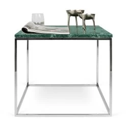 Bijzettafel Gleam 50x50 - Groen Marmer/chroom -Songmics Winkel 9500.626449 Gleam 50 Guatemala Green Chrome 3 6f4c
