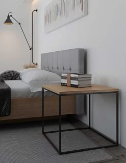 Bijzettafel Gleam 50x50 - Eik/staal -Songmics Winkel 9500.626562 Gleam 50 Oak black feet 4 74d6