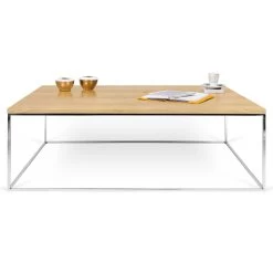 Salontafel Gleam 120x75 - Eik/chroom