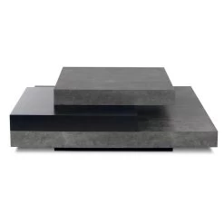Salontafel Slato 90x90 Met 3 Niveaus - Beton/zwart -Songmics Winkel 9500.627132 Slate CoffeeTable Concrete and Black 1 49c1