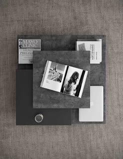 Salontafel Slato 90x90 Met 3 Niveaus - Beton/zwart -Songmics Winkel 9500.627132 Slate CoffeeTable Concrete and Black 5 3240