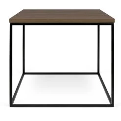 Bijzettafel Gleam 50x50 - Walnoot/staal -Songmics Winkel 9500.628788 Gleam 50 Walnut Black Steel 1 94e1
