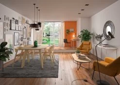 Salontafel Adil 136cm - Lichte Eik/zwart -Songmics Winkel 9500.629730 Oval Light Oak Black Edges and Black Steel 7 3f48