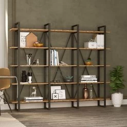 Boekenrek Charissa 220cm - Den/zwart -Songmics Winkel 956LCS1410 20 203 b9d4