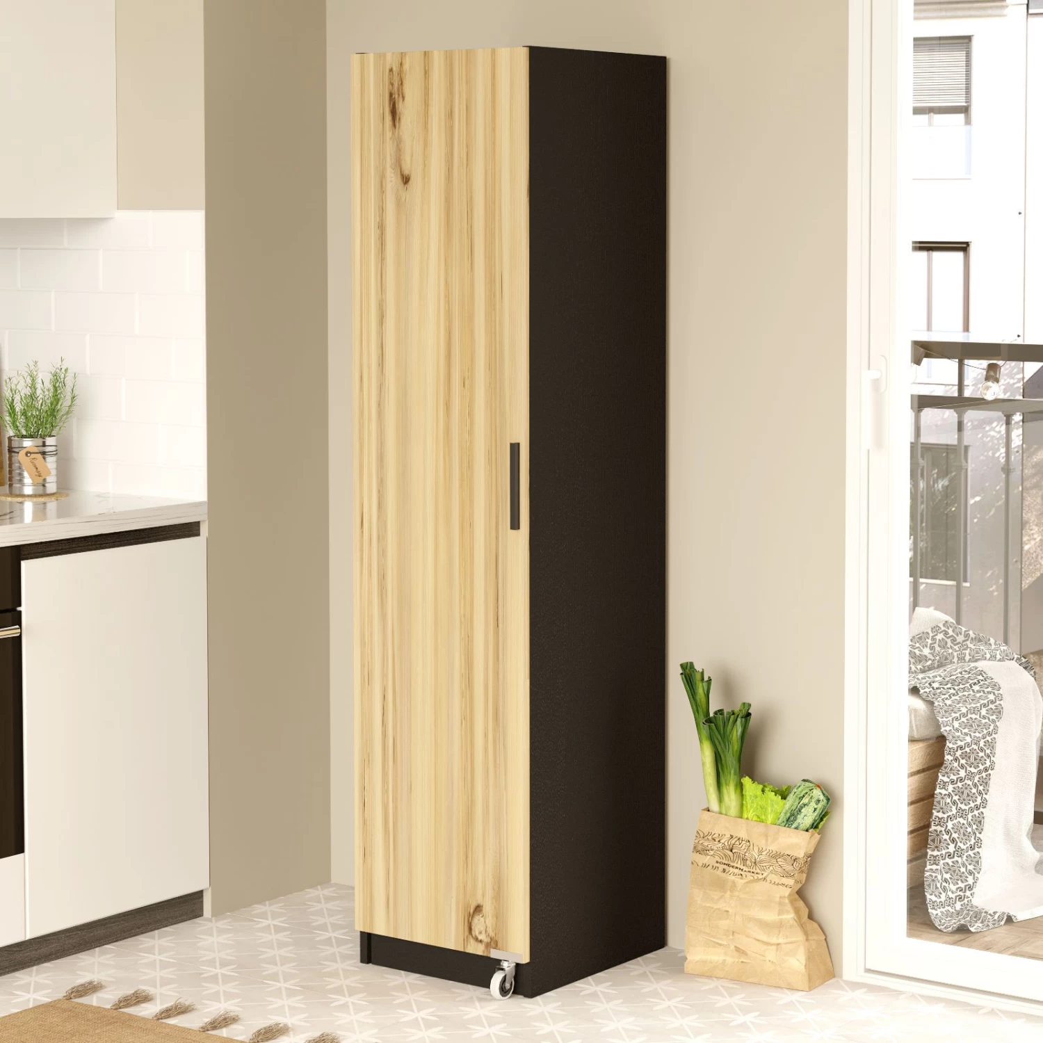 Multifunctionele Kast Locelso | 44,3 X 41,7 X 176,4 Cm | Black Walnut 6 Multifunctionele Kast Locelso | 44,3 X 41,7 X 176,4 Cm | Black Walnut - Afbeelding 4