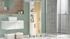 Locelso Multifunctionele Kast | 18mm Melamine | Notelaar Wit -Songmics Winkel 956LCS1581 20 203 8372