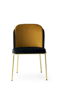 Stijlvolle 2-delige Stoelenset | Bekleed Met Fluweel | 100% Metalen Frame | Zwartgouden Kleur -Songmics Winkel 974NMB1171 20 202 8561