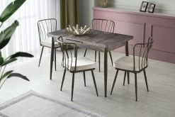 Kieran Stoel Set | Metalen Frame | Fluweel En Melamine | Mink -Songmics Winkel 974NMB1190 20 206 7173
