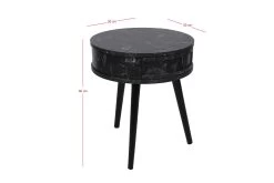 Vella Bijzettafel | Houten Frame | Melamine Bovenblad | 51cm Diameter | Zwart -Songmics Winkel 974NMB1238 20 2013 b097