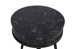 Vella Bijzettafel | Houten Frame | Melamine Bovenblad | 51cm Diameter | Zwart -Songmics Winkel 974NMB1238 20 209 55e2