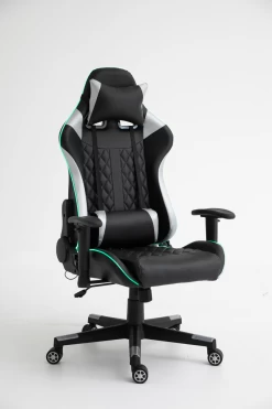 Gamestoel Nate Met LED - Zilver/zwart -Songmics Winkel 9805 3 A 1 2fec