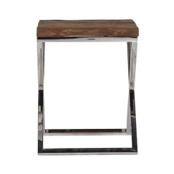 RICHMOND Bijzettafel Kensington 45x45cm - Bruin/zilver -Songmics Winkel 9851 2 3963