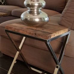 RICHMOND Bijzettafel Kensington 45x45cm - Bruin/zilver -Songmics Winkel 9853 9851 VA 0001 1 712a