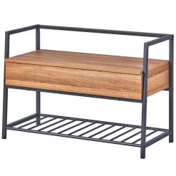 Schoenenbank Shoeplace Industrieel - Antraciet/eik -Songmics Winkel 99600210 Freisteller b6a0