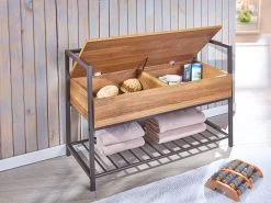 Schoenenbank Shoeplace Industrieel - Antraciet/eik -Songmics Winkel 99600210 11 aa17