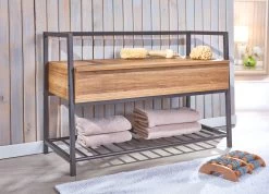 Schoenenbank Shoeplace Industrieel - Antraciet/eik -Songmics Winkel 99600210 13 703d