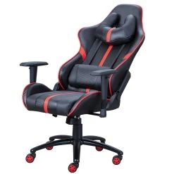 Gamestoel Molly - Zwart/rood -Songmics Winkel 99803528 05 ff50