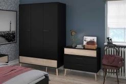 Ladekast Hardy 91cm Met 3 Lades - Zwart/eik -Songmics Winkel AALBORG 3501 CO3T AR3P c7bb