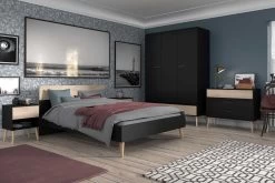 Nachtkastje Hardy 44cm 1 Lade - Zwart/eik -Songmics Winkel AALBORG 3501 L140 CO3T CH1T AR3P 2cf5