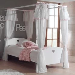Hemelbed Amori 90x200cm Met Voile- Wit