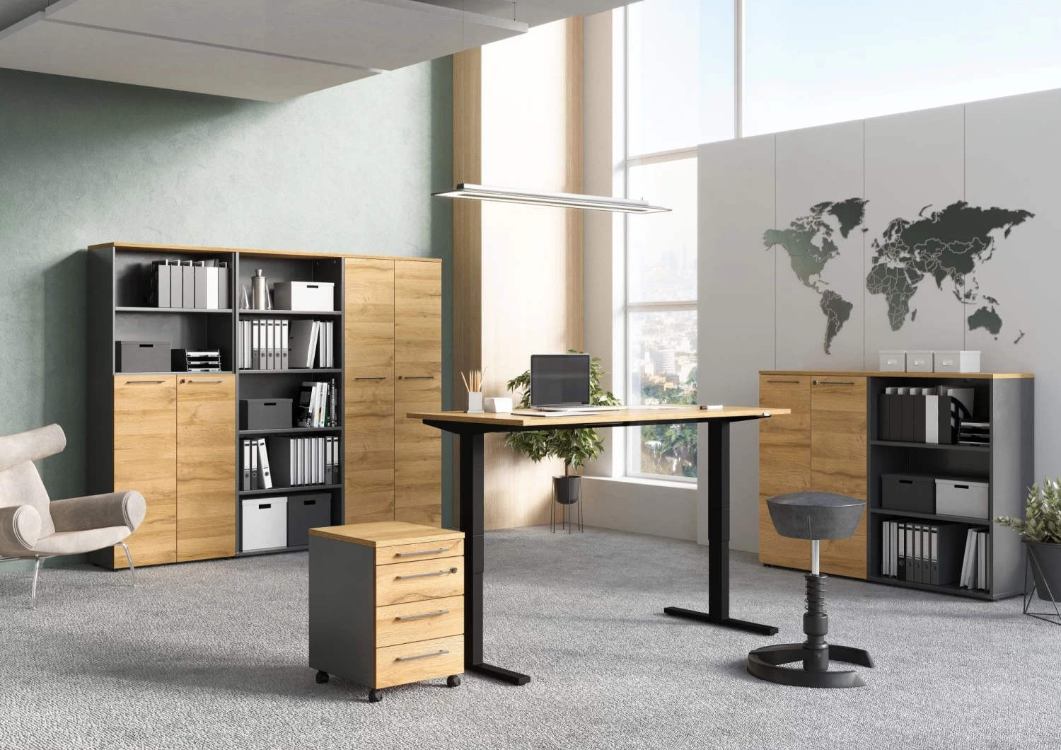 Ladeblok Osmond 4 Lades - Eik/grafiet 8 Ladeblok Osmond 4 Lades - Eik/grafiet - Afbeelding 6