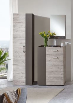 FMD Kleerkast Nala 60cm Met 2 Deuren - Grijze Eik -Songmics Winkel Alan 1 6 7 frontal 0718