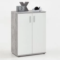 FMD Commode Albi 2 Deuren - Beton/wit