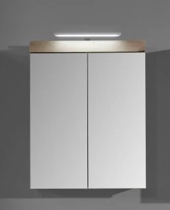 Spiegelkast Amanda | 60 X 17 X 77 Cm | Met Ledverlichting | Aspen White