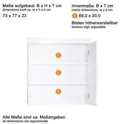 Wandkast Amanda | 73 X 23 X 77 Cm | High Glossy White | Veelzijdig 15 Wandkast Amanda | 73 X 23 X 77 Cm | High Glossy White | Veelzijdig -Songmics Winkel Amanda BD 1393 505 01 Datenblatt 20221124 8d1d