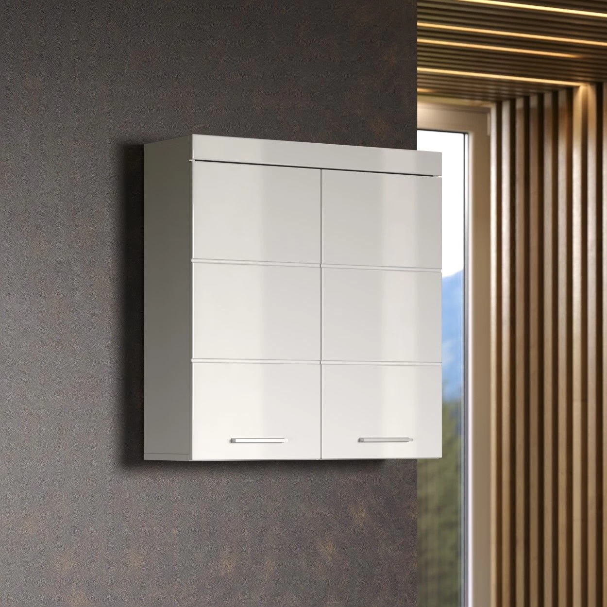 Wandkast Amanda | 73 X 23 X 77 Cm | High Glossy White | Veelzijdig 5 Wandkast Amanda | 73 X 23 X 77 Cm | High Glossy White | Veelzijdig - Afbeelding 3