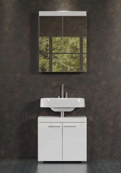 Opbergoplossing Amanda Voor Badkamers | Boven- En Onderkasten Voor Wastafel | High Glossy White 12 Opbergoplossing Amanda Voor Badkamers | Boven- En Onderkasten Voor Wastafel | High Glossy White -Songmics Winkel Amanda BD 1393 907 01 frontal D 20221124 1 33e6