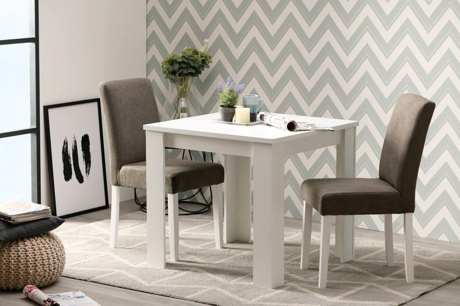 Eettafel Branco Vierkant 80x80cm - Hoogglans Wit - Afbeelding 6