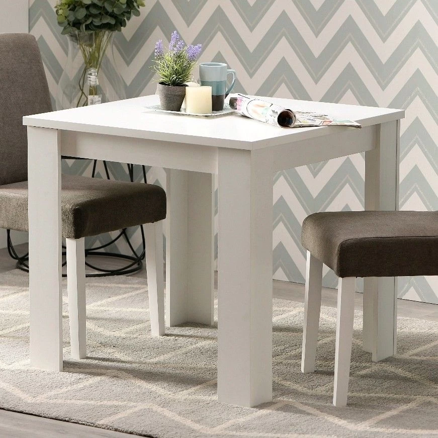 Eettafel Branco Vierkant 80x80cm - Hoogglans Wit
