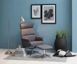 Relaxfauteuil Alura Met Voetenbankje - Grijs