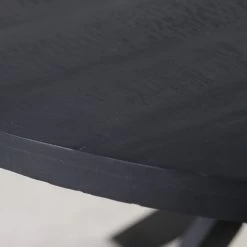 Eettafel Geraldton 140cm Rond Mangohout - Zwart -Songmics Winkel BC DTR120BL 5 362b