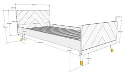 Bed Billy 90x200 - Wit -Songmics Winkel BIBE90 TECHN 2 f07d