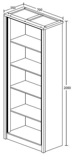 Boekenkast Sela 70cm - Grijze Eik -Songmics Winkel BIBLIOTHEEK 33a5