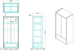 Kledingkast Bonny 2 Deuren - Zilver -Songmics Winkel BONKL2207 02 f3ba